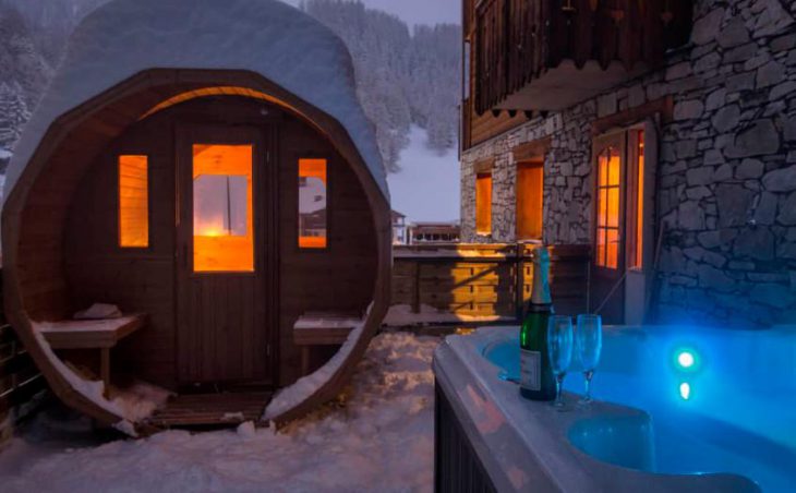 Chalet Alisier 2, La Plagne, Sauna at Night